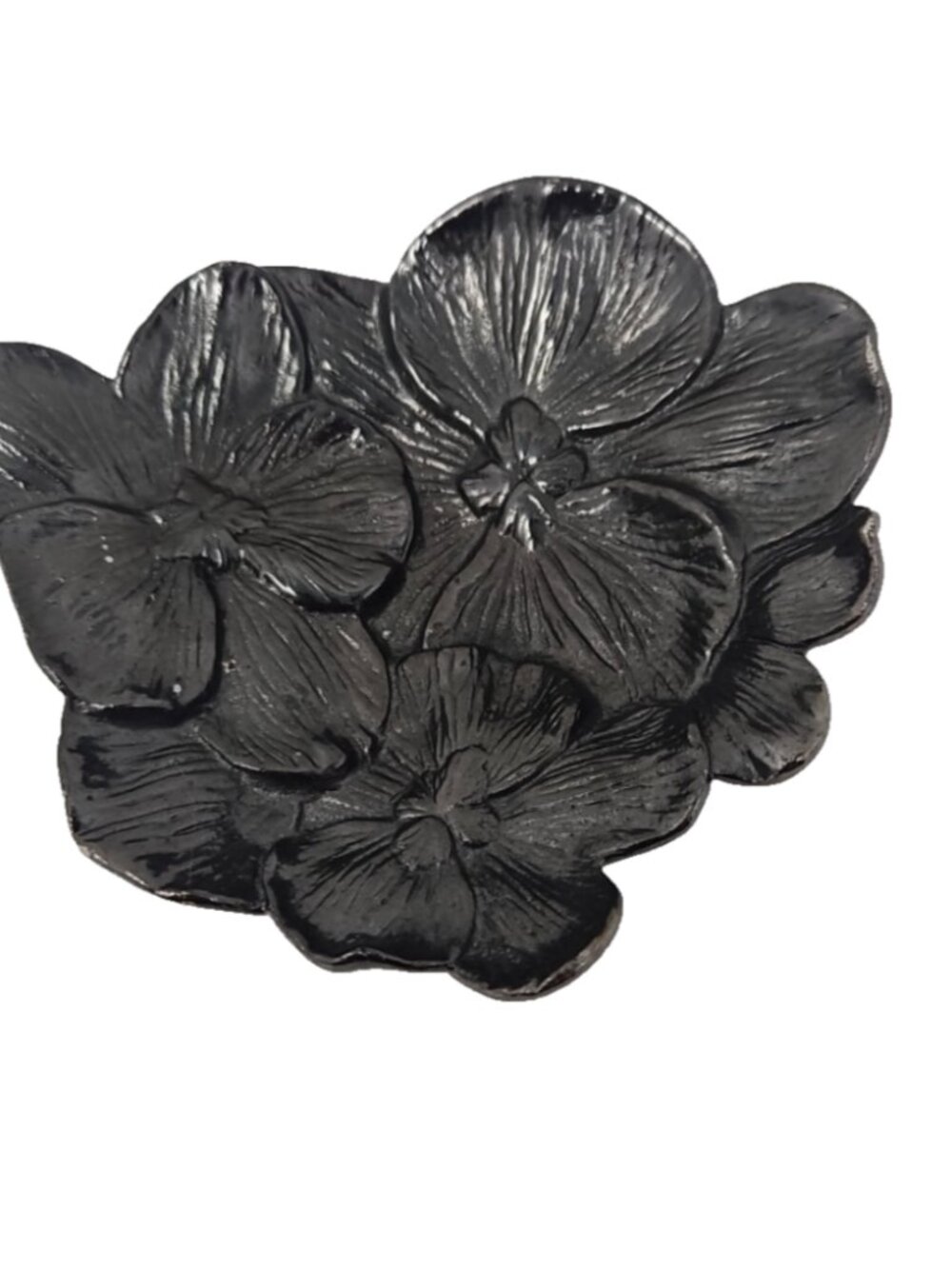 Vintage Y2K Michael Aram Black Orchid Metal Footed Catch All Trinket Dish Bowl